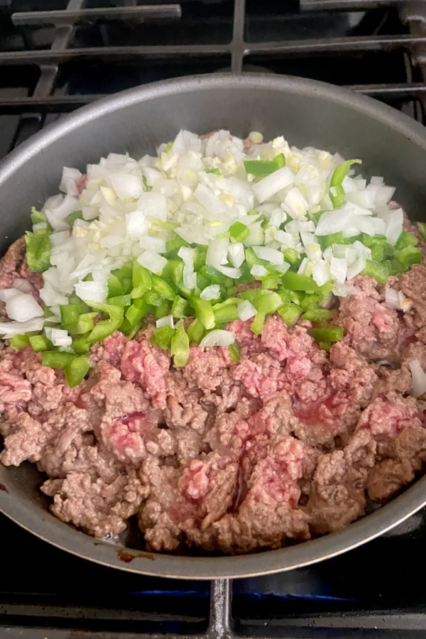 ground beef green pepper onion