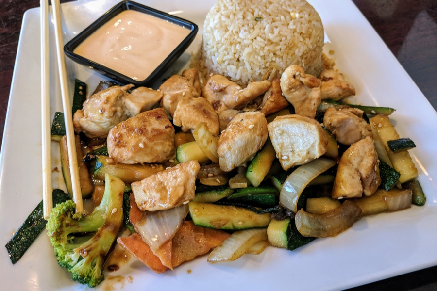 hibachi steak and scallop dinner