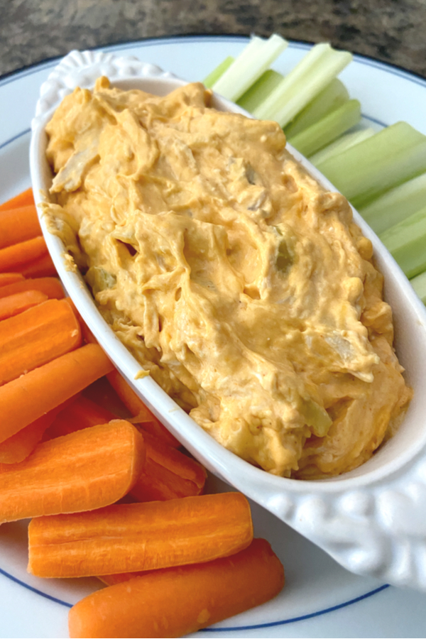 Buffalo chicken dip served as party of super bowl party food 