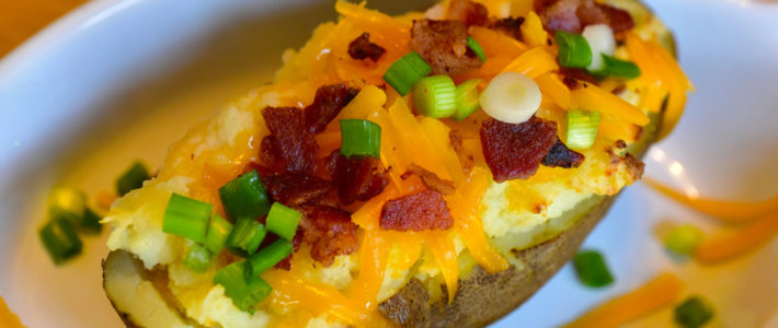 Twice Baked Potatoes – Loaded With Cheese, Bacon & Green Onions twice baked potatoes