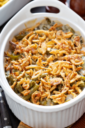 Classic Green Bean Casserole With Homemade Cream Mushroom Soup