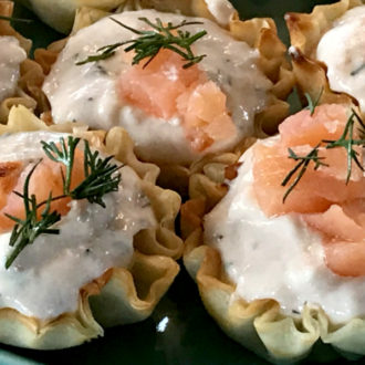 smoked salmon phyllo cups