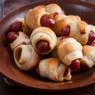 mini pigs in a blanket