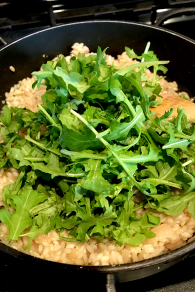 shrimp and arugula risotto