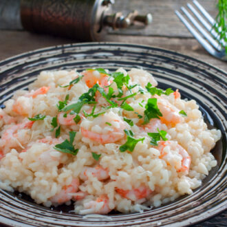 Shrimp and Arugula Risotto