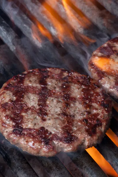 burgers on the grill 