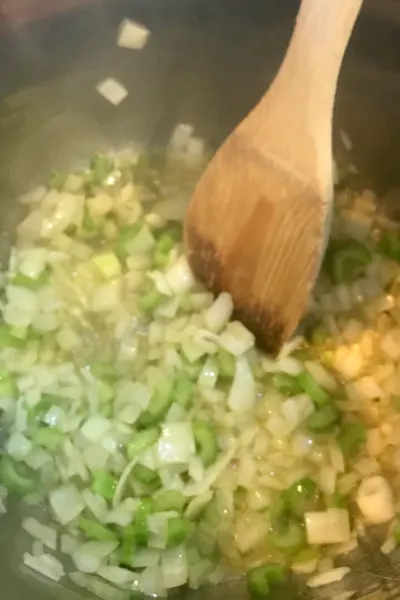 Sauteing celery and onions