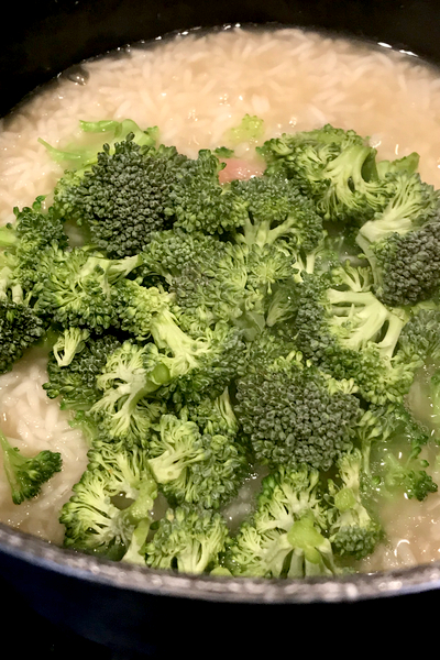 broccoli added to the rice