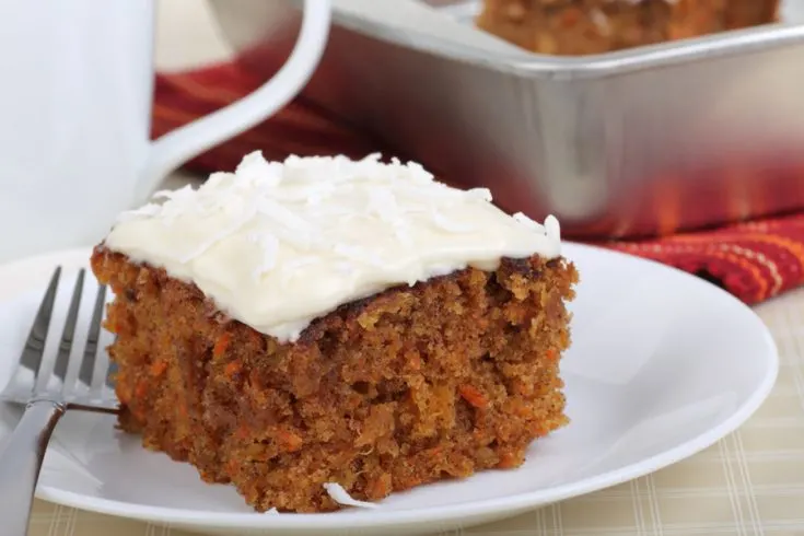 A slice of carrot cake on plate