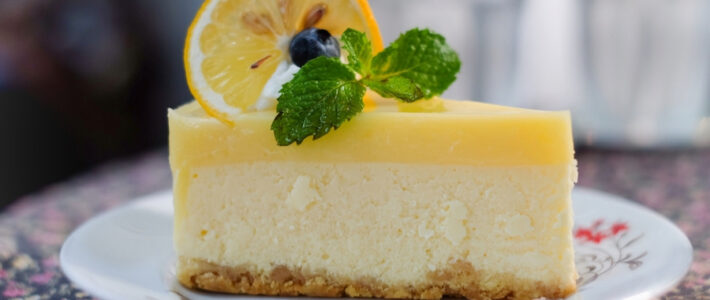 Easy Instant Pot Lemon Cheesecake Recipe piece of lemon cheesecake