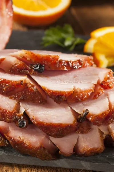 sliced holiday ham