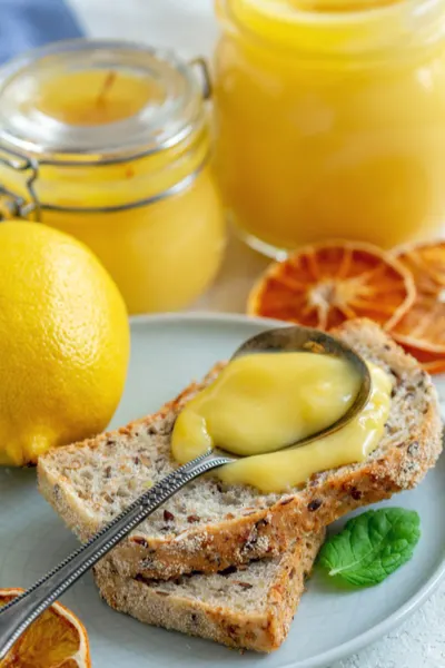 lemon curd on toast 