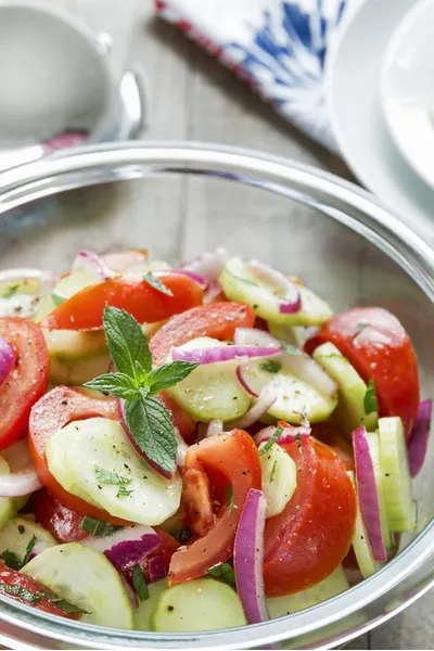 cucumber salad in bowl