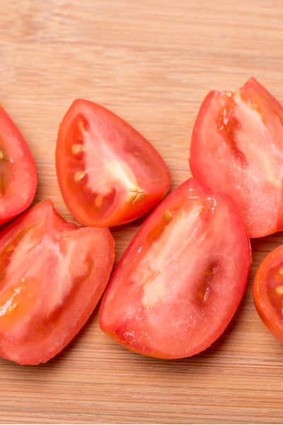 quartered tomatoes