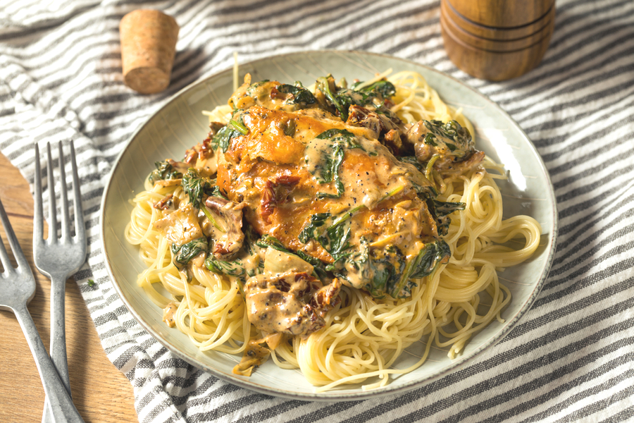 Chicken spinach discount mushroom instant pot