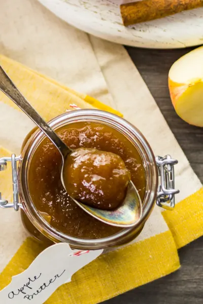 spoon of apple butter