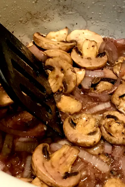 mushroom wine and onion