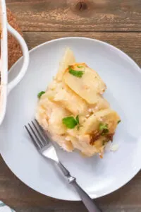 baked scalloped potatoes on plate