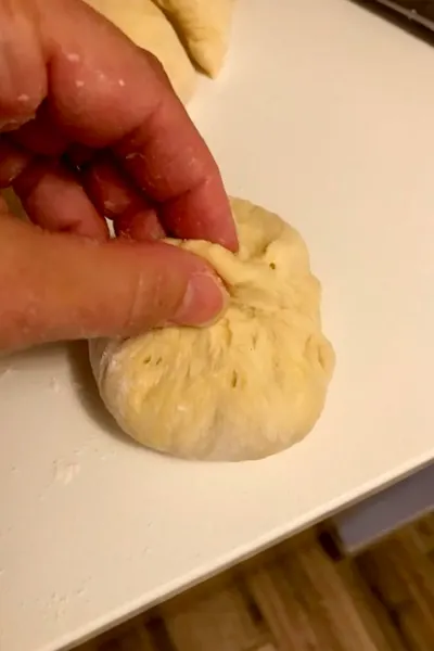 pinch the dough 