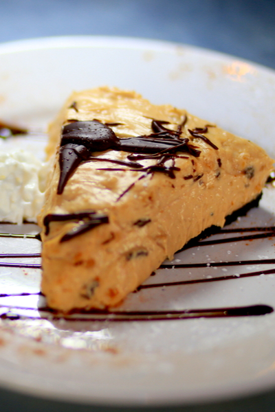 slice of no bake peanut butter pie 