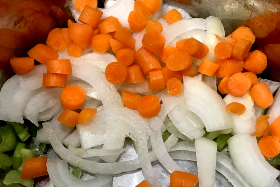 sliced vegetables 