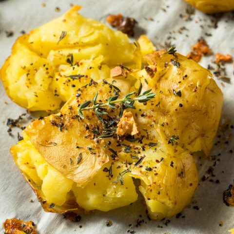 Garlic Butter Smashed Potatoes