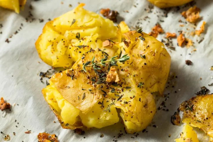 Garlic Butter Smashed Potatoes