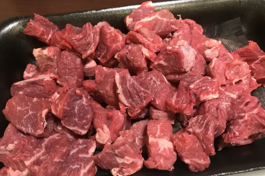 cubes of meat 