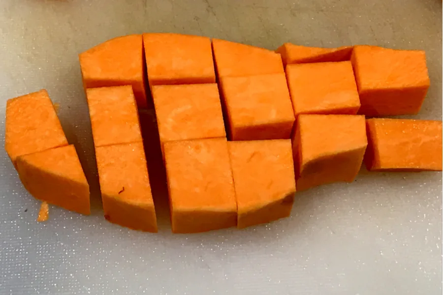 diced sweet potatoes 