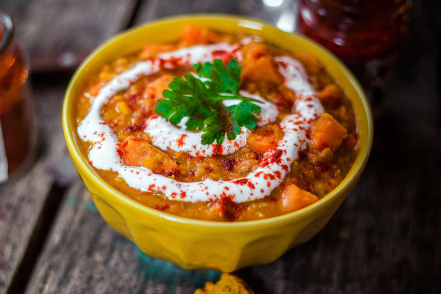 slow cooker red lentil curry 