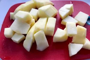 peeled and diced apples