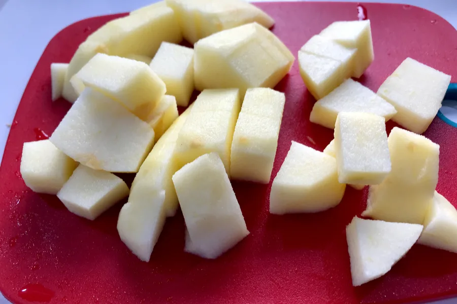 peeled and diced apples 