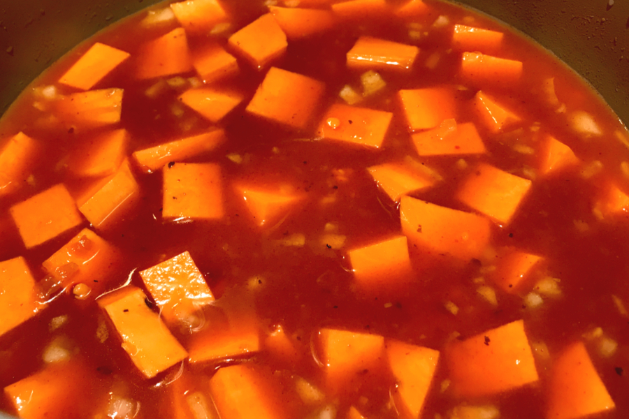 sweet potatoes in broth 