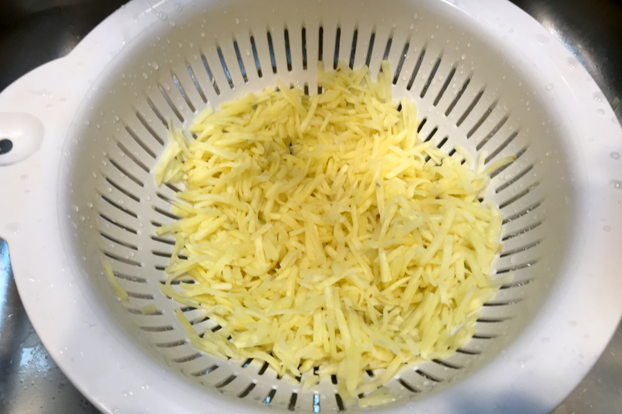 draining hash browns 