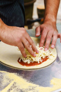 pizza fillings in a calzone dough