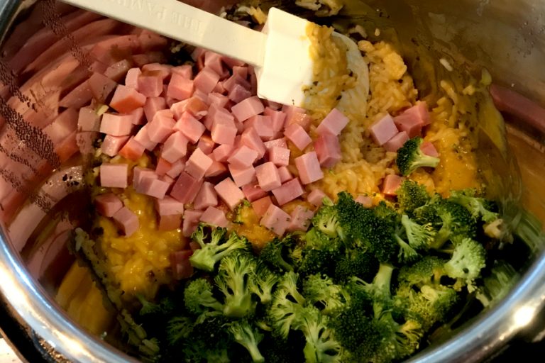 Instant Pot Ham Casserole With Cheesy Rice & Broccoli
