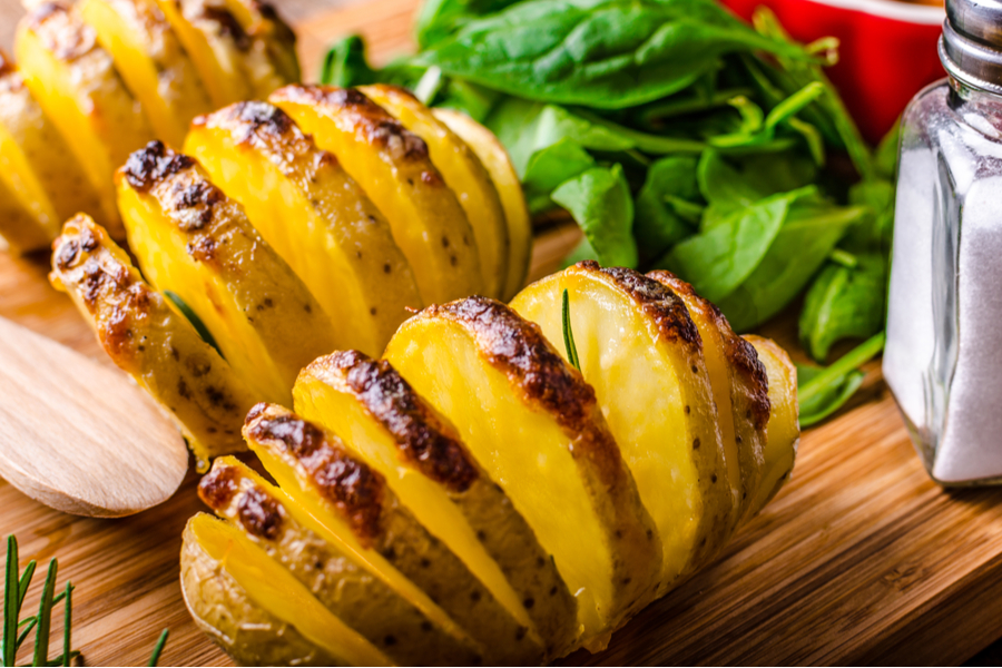 baked sliced potatoes 