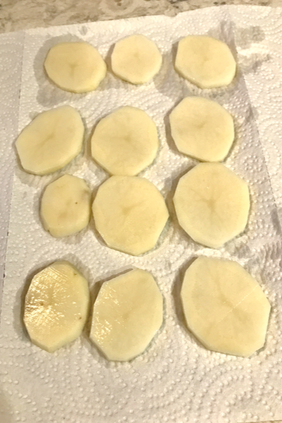 potatoes on paper towel