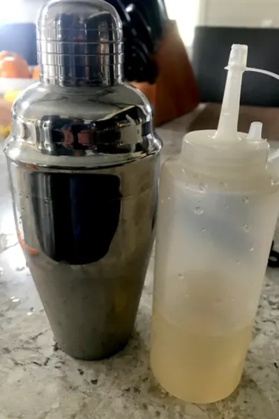 simple syrup and cocktail shaker 