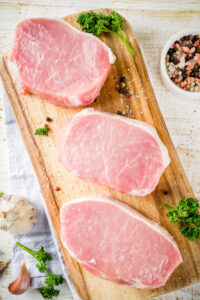 raw boneless pork chops