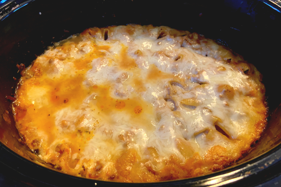 slow cooker creamy beef and shells 