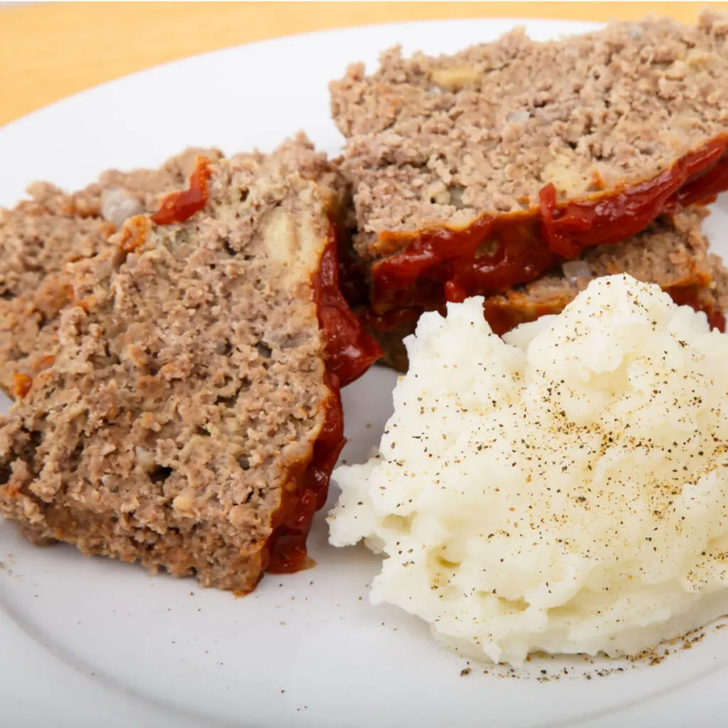 air fryer meatloaf and mashed potatoes 
