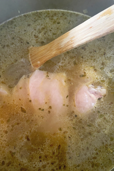 chicken broth and chicken 