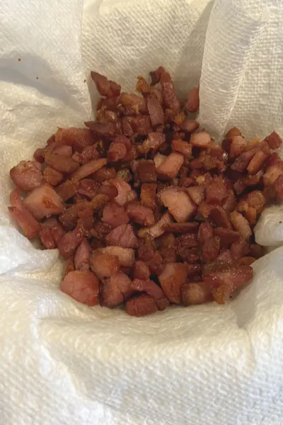 bacon crumbled