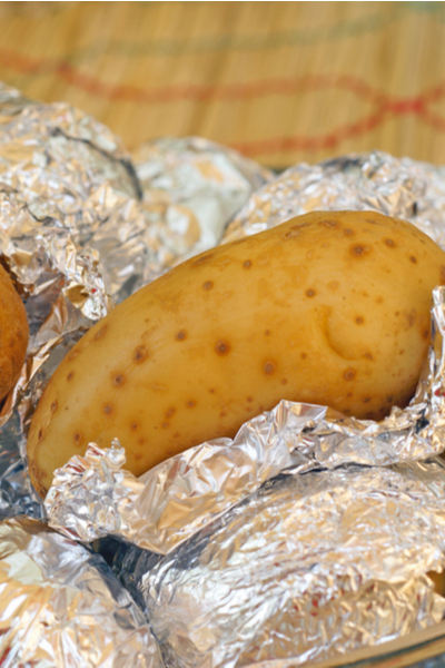 baked potatoes in foil