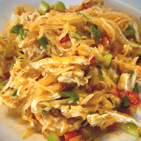 buffalo chicken spaghetti squash