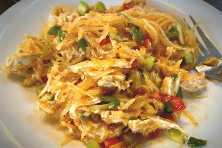 buffalo chicken spaghetti squash