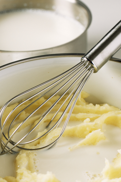 warm milk in mashed potatoes
 