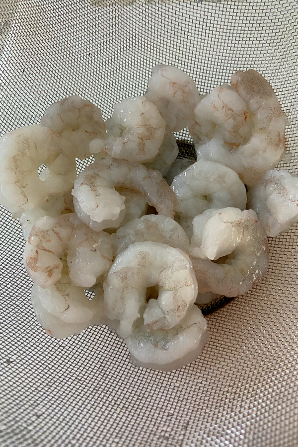 thawing shrimp