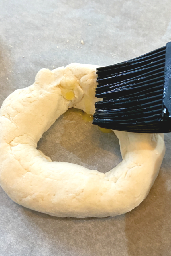 brush the top of the bagel 